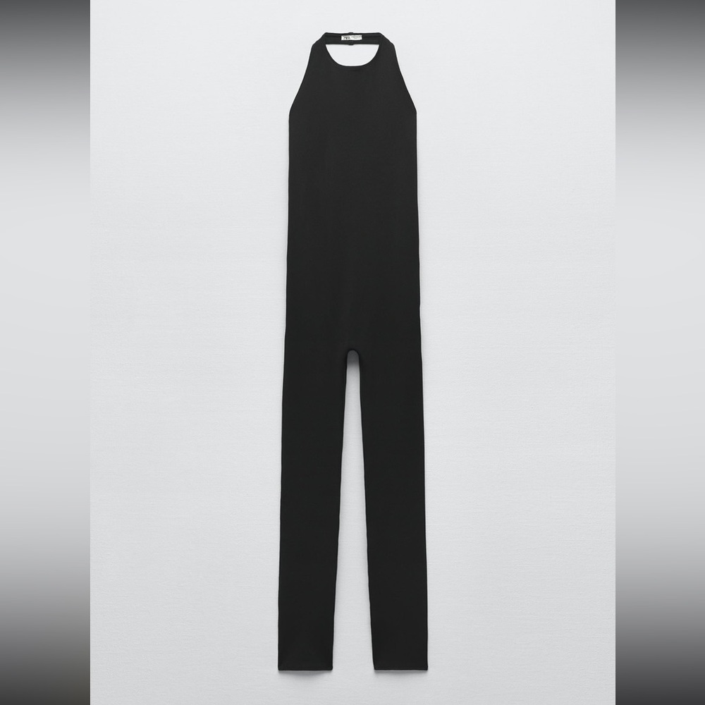NWT ZARA SCULPT LONG JUMPSUIT IN BLACK - REF. 4432/01C